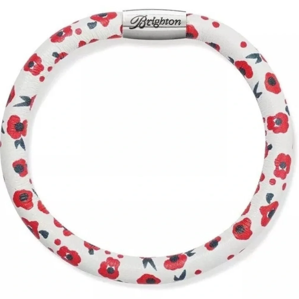 Brighton NWT “Field of Poppies” Leather Bracelet - Picture 2 of 4